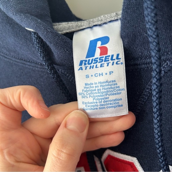 [S] Brock University Red Embroidered Logo Psychology Student Navy Blue Hoodie - Picture 8 of 8